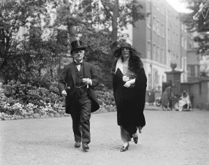 Walking Prints: Society attends tennis exhibition matches at Sussex lodge Regents Park Sir Charles