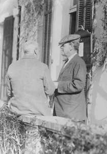 Society at Cannes Lord Wemyss, with the secretary at the Golf CLub house, Mandelieu