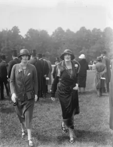Society at Epsom Races Lady Chesham ( right ) 5 June 1924