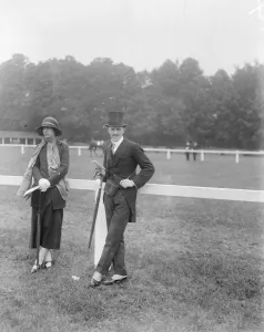Society at Epsom Races. Sir Richard and Lady Brooke. 5 June 1924