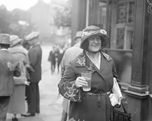Drink Collection: Society at Harrogate. Miss Burke, sister of the Countess of Limerick, taking