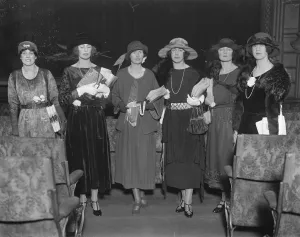 Society sellers of programmes and choclates Voluntees Harcourt and Lady Crosfield