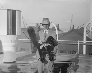 South African cricketers arrive in England. Photographed at Southampton. H W Taylor