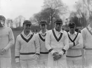 South African cricketers ( posed ). Left to right : Seidle, Ochse, Dean and Taylor
