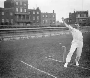 South African cricketers practice at the Kennington Oval, London Claude Carter ( Natal )