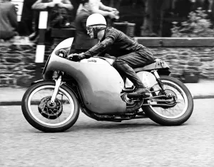 South African Jim Redman at Quarter Uridge on the first lap of the senior TT race