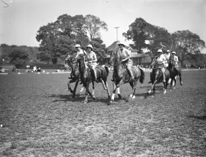 The Southdown Ladies Polo Club. In play on the Royal Artillery ground at Preston Park
