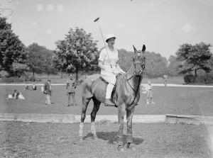 The Southdown Ladies Polo Club at the Royal Artillery ground at Preston Park, Brighton, Sussex
