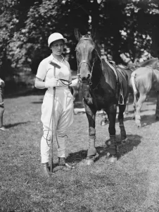 The Southdown Ladies Polo Club at the Royal Artillery ground at Preston Park, Brighton, Sussex