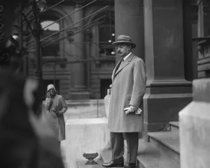 Diplomat Prints: Soviet negotiator at the Foreign Office. M Dovgalevsky arriving at the Foreign Office