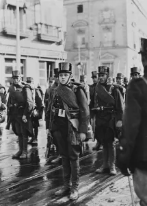Spanish Crown Prince With Fixed Bayonet The Spanish Crown Prince ( right ) passing