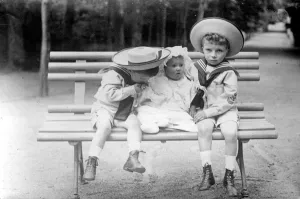 Spanish Royal Children, The Infantes Louis-Alphonse and Joseph-Eugene showing brotherly