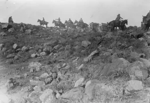 Spans difficult theatre of Rif War Spanish Artillery ascending the famous mount