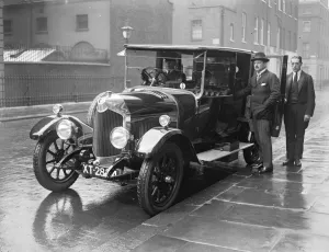 Personality Prints: Special job for Crossley Motors. Standing by the car is Baron Erik Palmstierna