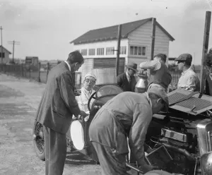 Speed bid. The Honourable Mrs Joan Chetwynd attempted to break the 12 hours speed record