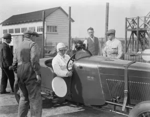 Speed bid. The Honourable Mrs Joan Chetwynd attempts to break 12 hours speed record