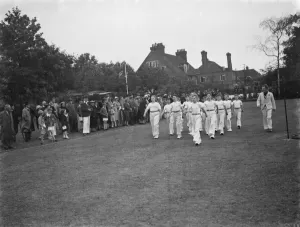 Sports day at Pennthorpe School in Kent. The boys perform dills. 1939