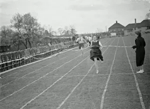 Girls Collection: Sports day at the Swanley Horticultural College in Kent. The running event