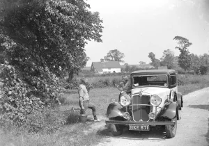 Memory Lane Prints: Spring Pulk with car. 1934