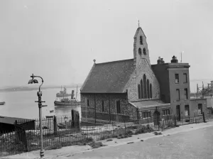 Lampost Prints: St Andrews Missionary Riverside Church on Royal Pier Road in Gravesend, Kent. 1939