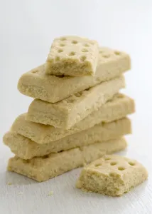Sweet Prints: Stack of traditional Scottish shortbread credit: Marie-Louise Avery / thePictureKitchen