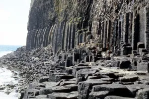 Staffa The hexagonal basaltic columns which form the cliffs of Staffa Island