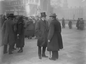 State opening of Parliament. Admiral Lord Beatty chatting to Mr J H Thomas. 15