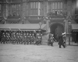 The state opening of parliament. Yeoman of the Guard - Beefeaters - arriving