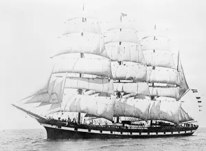 Stately white wings off the Nova Scotia Coast. One of the stately vessels which