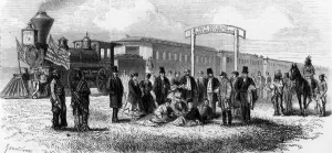 Passengers Prints: A station in the Prairie (?) 247 miles from Omana 1868