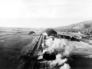 Ww2 Wwii World War Two Prints: Steam pouring from the engine after the boiler had blown up following an attack by