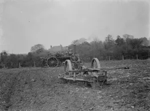 Plough Prints: Steam tractor cultivation at Farningham, Kent. 1938