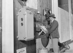 Crop Prints: Storing apples in cold storage. 1935