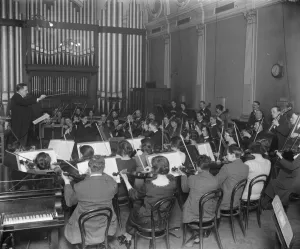 Student orchestra at Guildhall school of music, London The orchestra meets on a Friday
