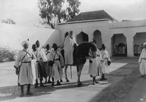 The Sultan of Morocco, photographed at Rabat when on the point of departure for
