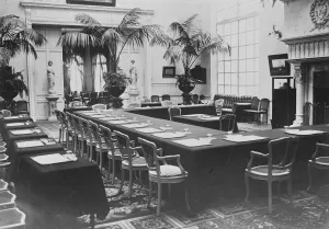 The Supreme Council Conference at Cannes. A view of the room at Cannes, France