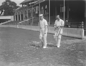 Surrey CLub and the Ground versus Wanderers at the Oval L V Stone ( right ) with