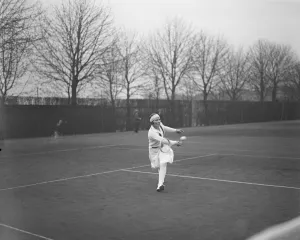 Court Prints: Surrey Hard Court Championships at Roehampton. Miss Gwen Sterry in play. 16 April