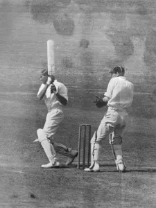 Surrey versus Cambridge university at the Oval Ks Duleepsinhji hitting a boundary