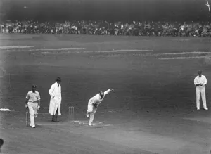 Surrey versus Lancashire at The Oval cricket ground. Cook bowling. 26 July 1922