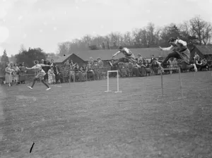 Swanley college sports. The hurdles race. 1936