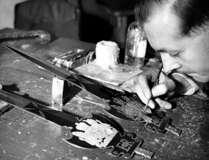 Sword cutters are busy making officers ceremonial swords or refurbishing old ones