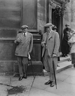Flat Cap Collection: Taking the waters at Harrogate Mr C M Usher ( left ) and Mr Herman Lohr, the well