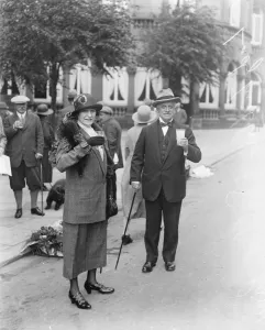Taking the waters at Harrogate, Yorkshire. Lady Ludlow and Sir Charles Russell