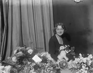 Actor Actress Prints: Tallulah of Vienna in London. Miss Seidl with some of mascots sent to her by her many admirers