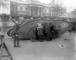 Tank in Trafalgar Square. 24 November 1917
