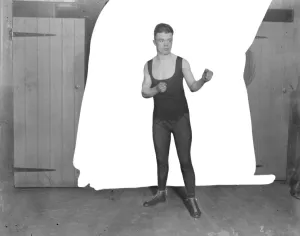Boxer Boxing Prints: Teddy Baker in a sparring pose. 1925