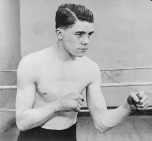 Teddy Baldock posed sparring 1927