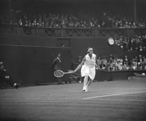 Tennis at Wimbledon. Miss E L Heine in play. 1 July 1929