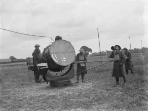 Territorial Army recruits at camp in Chichester, Sussex. Here they are practicing